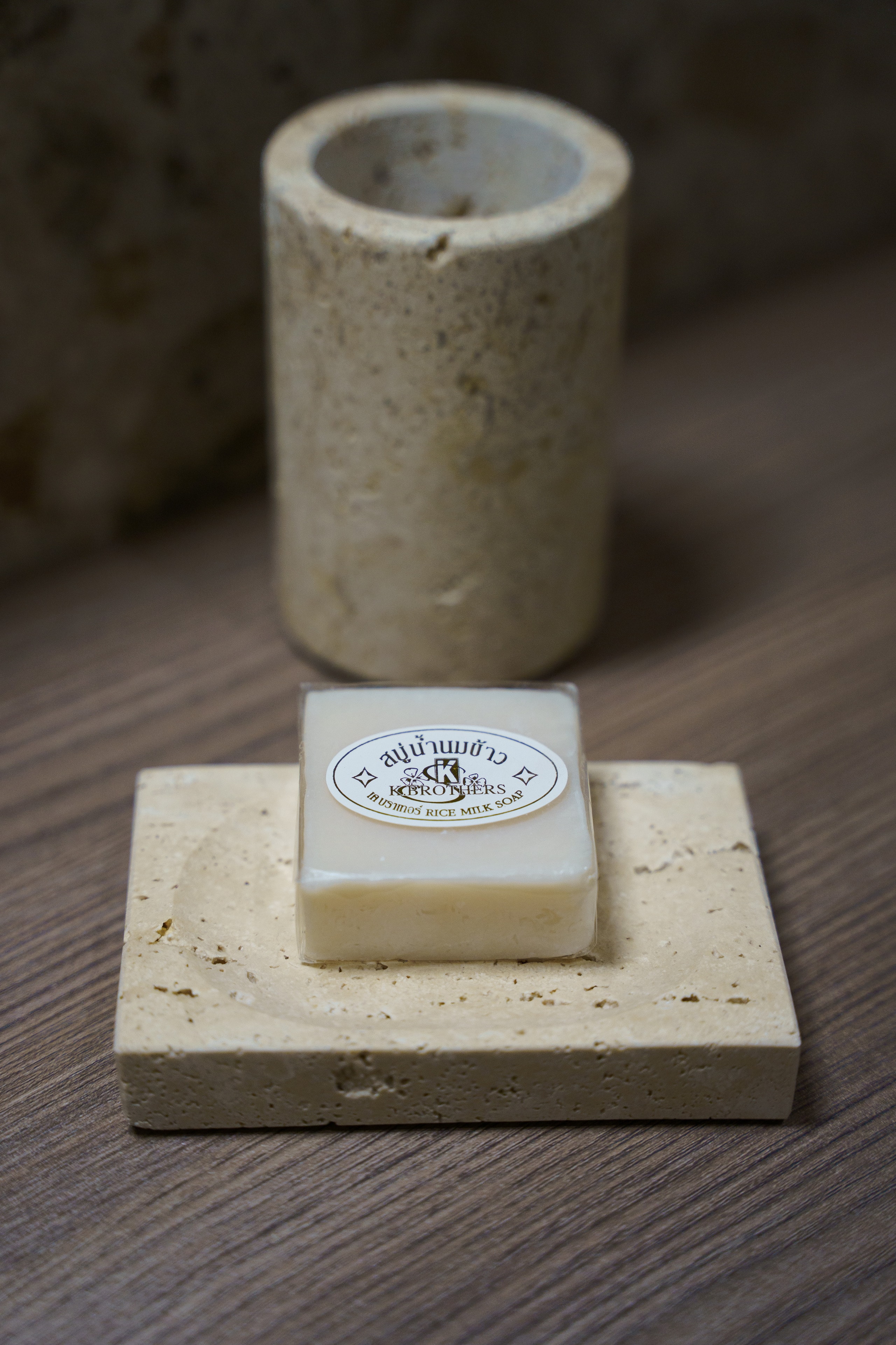Soap on a stone soap dish